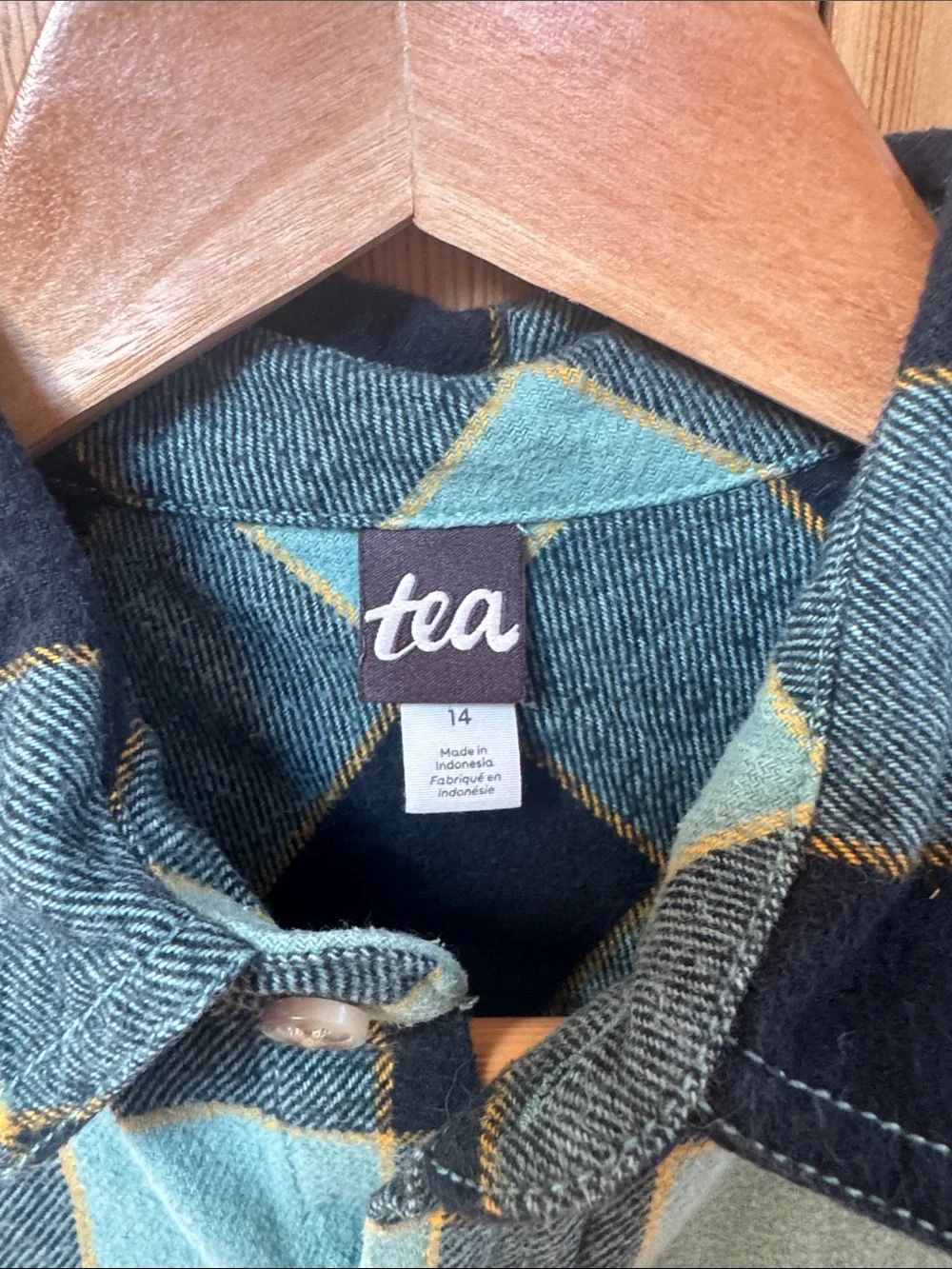 Tea Collection Black and Teal Plaid Button-Down Shirt